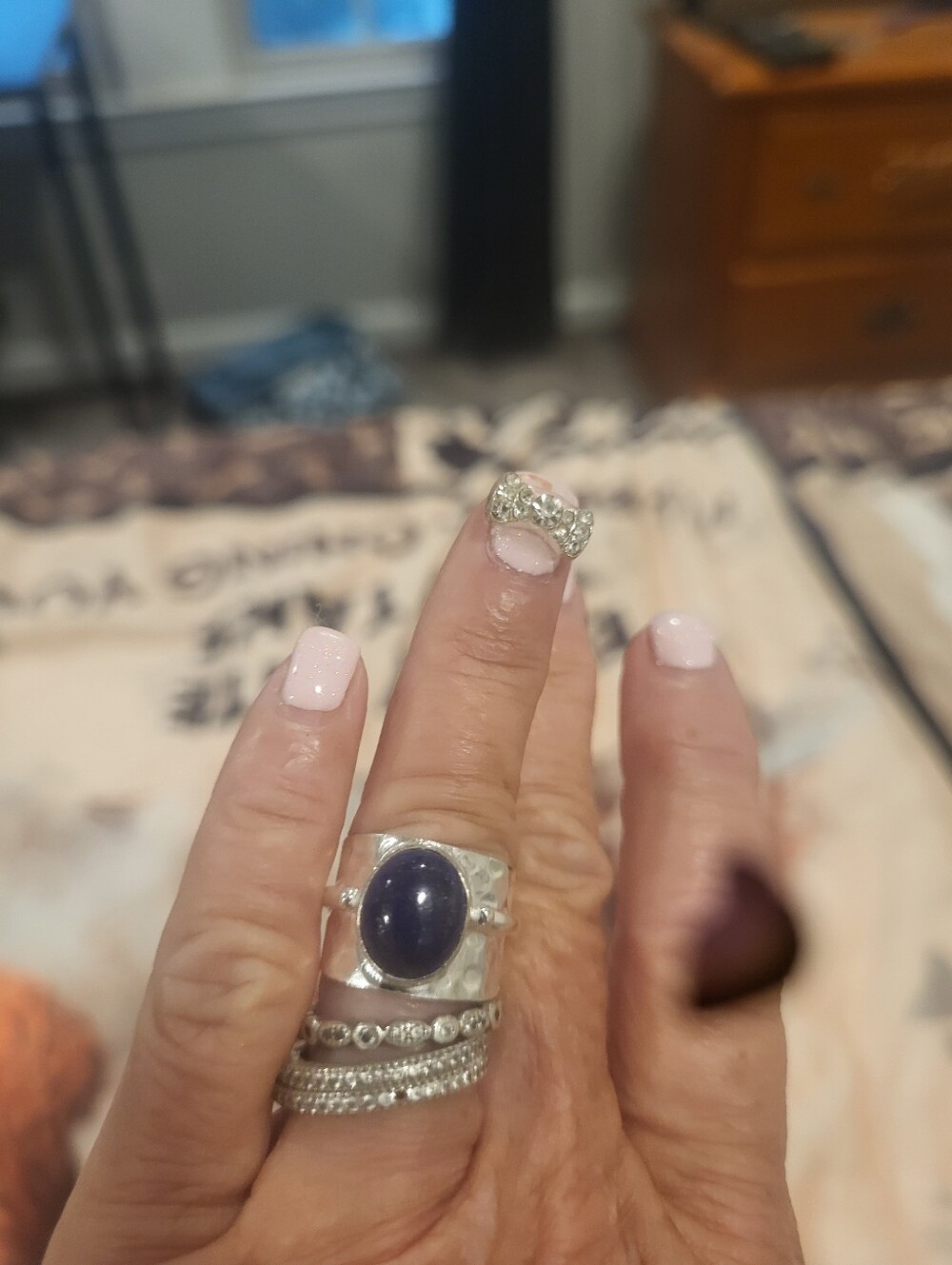 Lapis Lasilu 925 Silver Ring Hammered From Barcelona One Of Kind Boxed